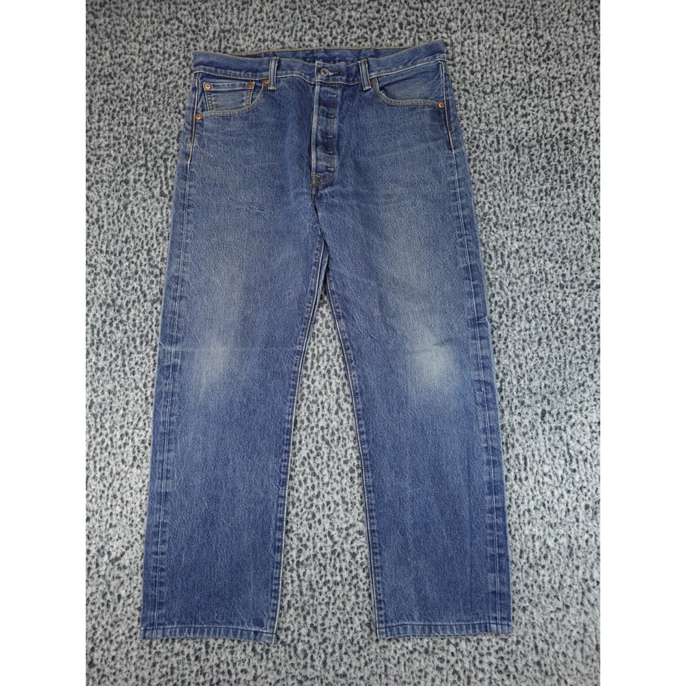 Levi's 501 Original Fit Jeans Mens 38x30 Blue Straight Leg Button Fly Denim